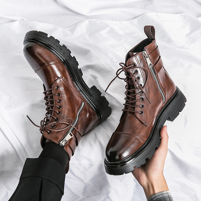 Street Fashion Men 2025 - Men's Boots High Quality Patent Leather